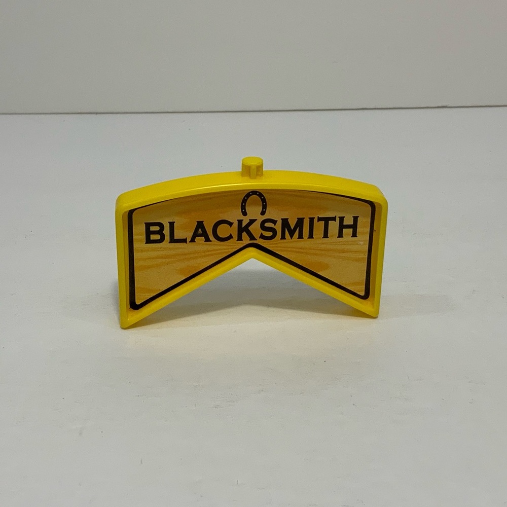 Lincoln Logs Rocky Mountain Ranch Replacement Toy Part Yellow Blacksmith Sign - Picture 1 of 4